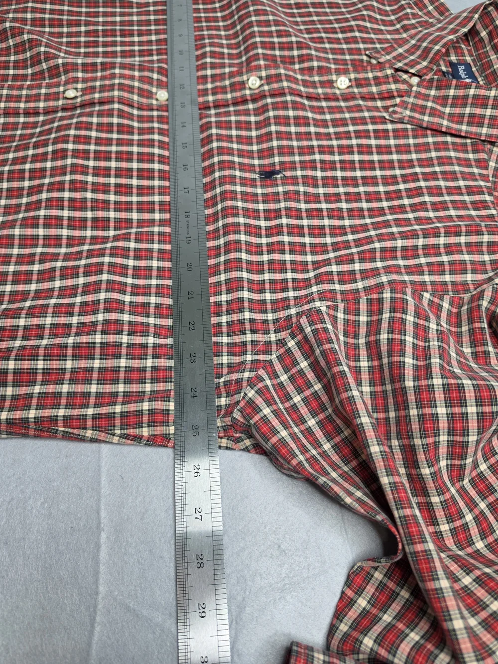Ralph Lauren Blake Button Down Shirt Mens XL Red Black Plaid Tartan‎ Long Sleeve